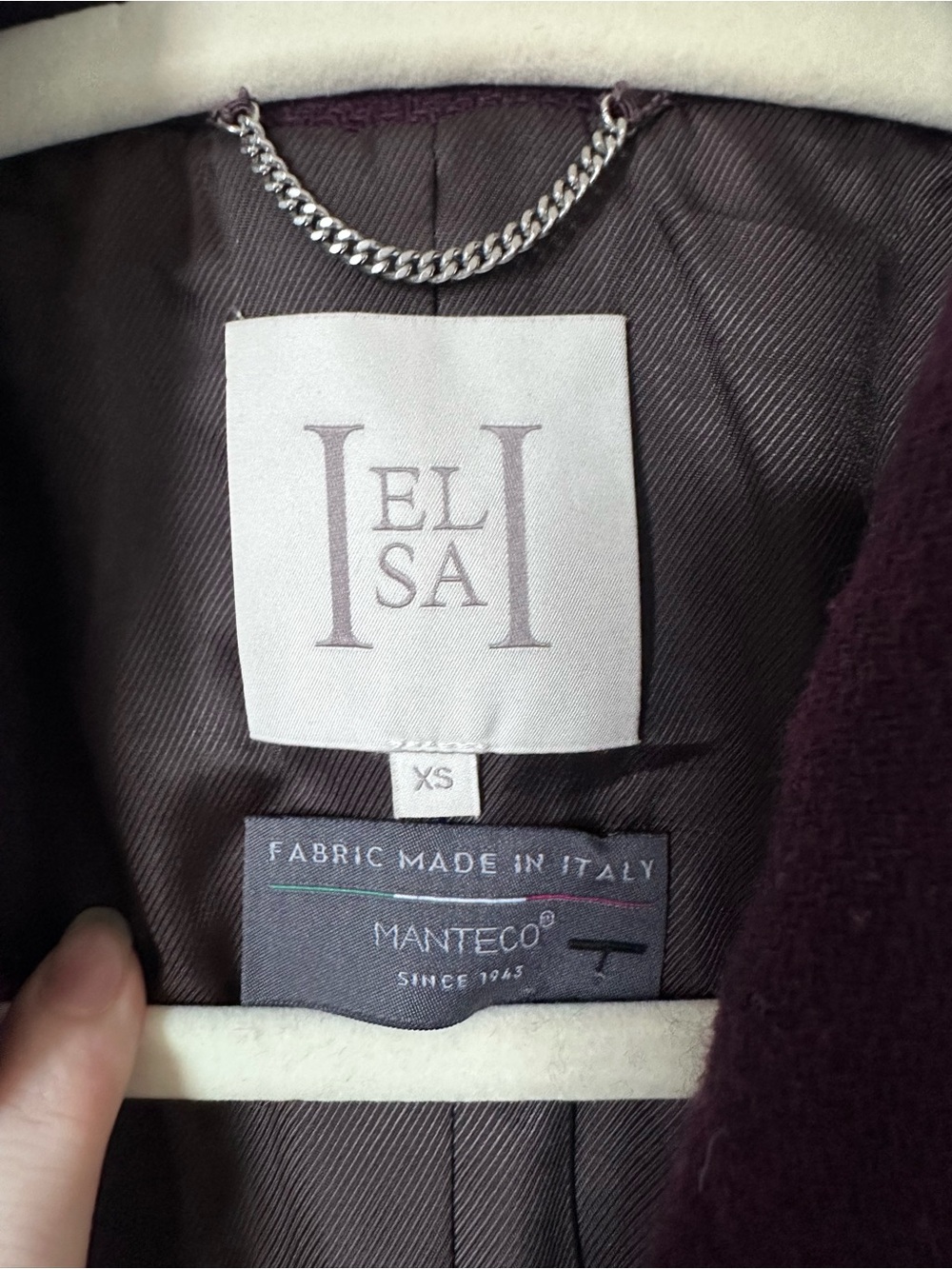 Helsa Italian Wool Blend Topcoat in Burgundy - Picture 9 of 9